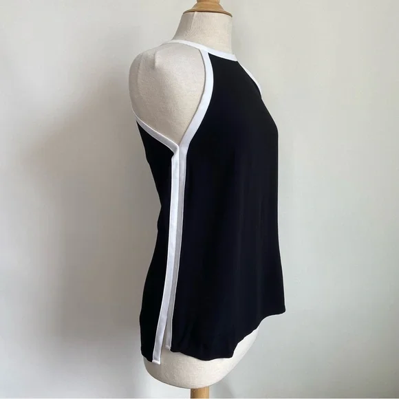 Zara Woman black white trim keyhole back tank XS - Picture 4 of 7